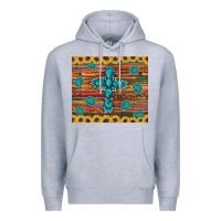 Heather Grey western gemstone cross sunflowers leopard serape glitter wooden tumble Premium Hoodie - Artiststas