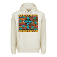 Oatmeal Heather western gemstone cross sunflowers leopard serape glitter wooden tumble Premium Hoodie - Artiststas
