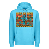 Ocean Blue western gemstone cross sunflowers leopard serape glitter wooden tumble Premium Hoodie - Artiststas
