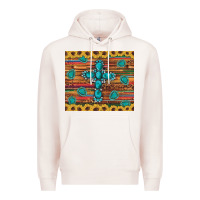 Pale Pink western gemstone cross sunflowers leopard serape glitter wooden tumble Premium Hoodie - Artiststas