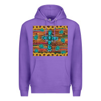 Purple western gemstone cross sunflowers leopard serape glitter wooden tumble Premium Hoodie - Artiststas