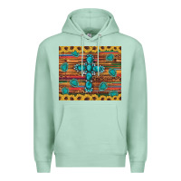 Seafoam western gemstone cross sunflowers leopard serape glitter wooden tumble Premium Hoodie - Artiststas