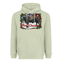 Matcha merry christmas black angus bull and farm Heavyweight Hoodie - RanaPortraitStore