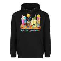Black hello summer drinks Heavyweight Hoodie - texasbilliewilder