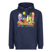 Navy hello summer drinks Heavyweight Hoodie - texasbilliewilder