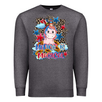 Charcoal Heather Merica is magical 4th of july Premium Sweatshirt - CowGirlArtShop
