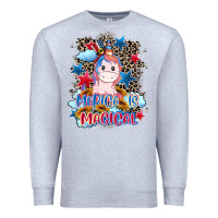 Heather Grey Merica is magical 4th of july Premium Sweatshirt - CowGirlArtShop