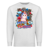 Oatmeal Heather Merica is magical 4th of july Premium Sweatshirt - CowGirlArtShop