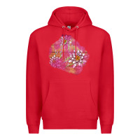 Red v.d  lavender and lotus patches Premium Hoodie - AdoDesignShop