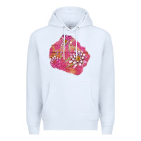 White v.d  lavender and lotus patches Premium Hoodie - AdoDesignShop