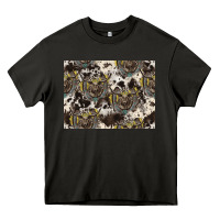 Asphalt Longhorn Pattern Heavy Core Tee - CowhideDigitalArt