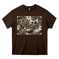 Chocolate Brown Longhorn Pattern Heavy Core Tee - CowhideDigitalArt