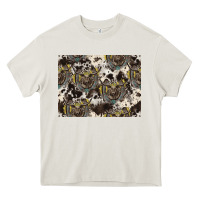 Cream Longhorn Pattern Heavy Core Tee - CowhideDigitalArt