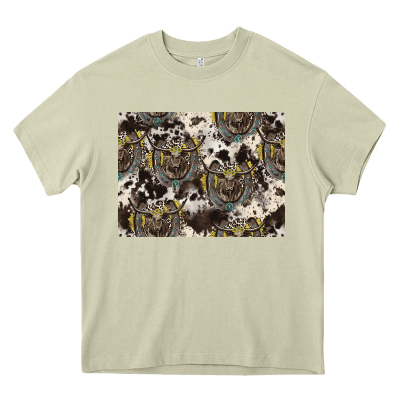 Longhorn Pattern Heavy Core Tee by CowhideDigitalArt | Teevron