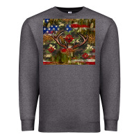 Charcoal Heather Hunting leopard USA flag tumbler 4th of july Premium Sweatshirt - Neo Western