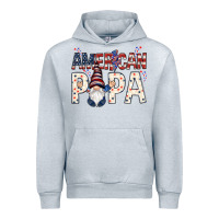 Heather Grey american papa with gnome Urban Hoodie - NancyCooperArtShop