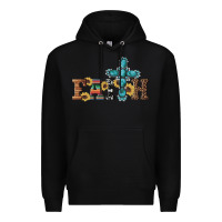 Black western gemstone cross faith Premium Hoodie - Artiststas
