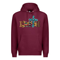 Burgundy western gemstone cross faith Premium Hoodie - Artiststas