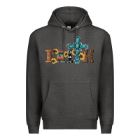 Charcoal Heather western gemstone cross faith Premium Hoodie - Artiststas
