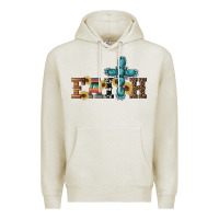 Oatmeal Heather western gemstone cross faith Premium Hoodie - Artiststas
