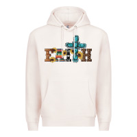 Pale Pink western gemstone cross faith Premium Hoodie - Artiststas