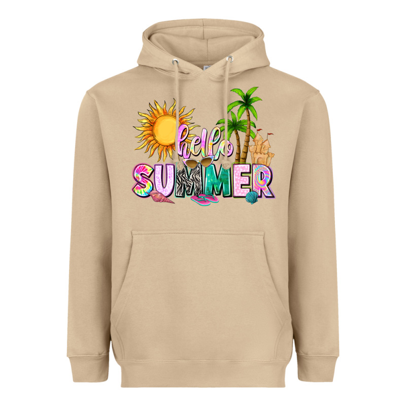 Hello Summer With Sun Heavyweight Hoodie by texasbilliewilder | Teevron