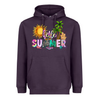 Plum hello summer with sun Heavyweight Hoodie - texasbilliewilder
