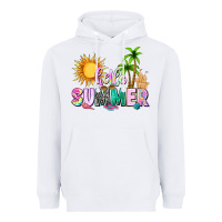 White hello summer with sun Heavyweight Hoodie - texasbilliewilder
