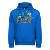 Cobalt faith over fear with cross Urban Hoodie - BarkalooDesign