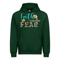 Forest Green faith over fear with cross Urban Hoodie - BarkalooDesign