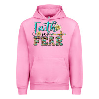 Fuchsia Pink faith over fear with cross Urban Hoodie - BarkalooDesign