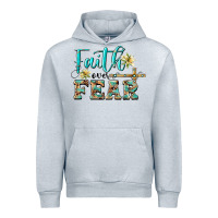 Heather Grey faith over fear with cross Urban Hoodie - BarkalooDesign