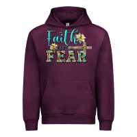 Mauve Wine faith over fear with cross Urban Hoodie - BarkalooDesign