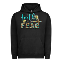 Pigment Black faith over fear with cross Urban Hoodie - BarkalooDesign