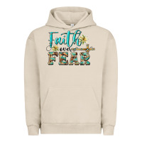 Pigment French Oak faith over fear with cross Urban Hoodie - BarkalooDesign