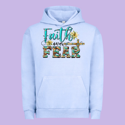 Faith Over Fear With Cross Urban Hoodie Designed By Barkaloodesign