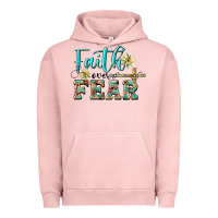 Pigment Salmon faith over fear with cross Urban Hoodie - BarkalooDesign