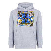 Heather Grey volleyball nana with leopard Heavyweight Hoodie - Zillion Design Studio