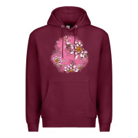 Burgundy lotus patches Premium Hoodie - AdoDesignShop
