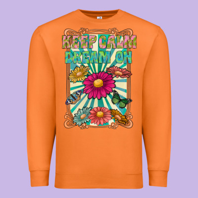 Keep Calm Dream On Premium Sweatshirt Designed By Cowhidedigitalart