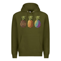 Army Green pineapples leopard tie dye summer Premium Hoodie - Artiststas
