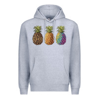 Heather Grey pineapples leopard tie dye summer Premium Hoodie - Artiststas