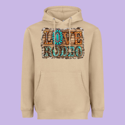Love Rodeo Gemstone Heavyweight Hoodie Designed By Ranaportraitstore