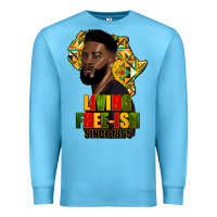 Ocean Blue juneteenth living freeish since 1865 Premium Sweatshirt - HRA Design Shop