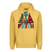 Antique Gold cross and christmas trees Premium Hoodie - AdoDesignShop