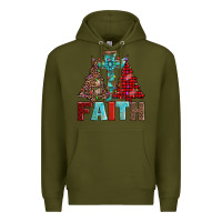 Army Green cross and christmas trees Premium Hoodie - AdoDesignShop
