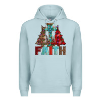 Blue Mist cross and christmas trees Premium Hoodie - AdoDesignShop