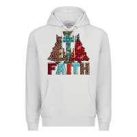 Dove Grey cross and christmas trees Premium Hoodie - AdoDesignShop