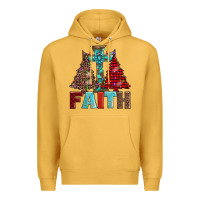Mustard cross and christmas trees Premium Hoodie - AdoDesignShop
