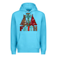 Ocean Blue cross and christmas trees Premium Hoodie - AdoDesignShop